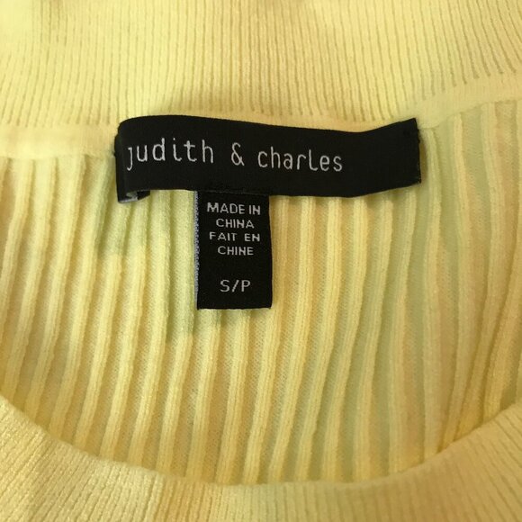 Judith & Charles Butter Yellow Ribbed Light Weight Knit Top Size S - Picture 6 of 7